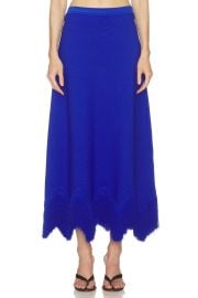 Ulla Johnson Paulina Knit Fringe Skirt In Cobalt at Revolve