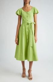 Ulla Johnson Rhea Tie Waist Puff Sleeve Midi Dress at Nordstrom