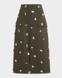 Ulla Johnson Rhodes Sequined Midi Skirt at Neiman Marcus