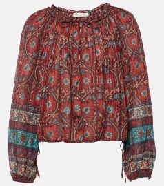 Ulla Johnson Silva Puff Sleeve Split Neck Peasant Blouse at Mytheresa