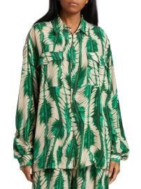 Ulla Johnson Soren Printed Silk Shirt at Saks Off 5th