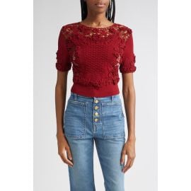 Ulla Johnson Stella Crochet Detail Knit Top at Nordstrom