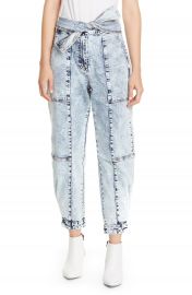 Ulla Johnson Storm Tie Waist Tapered Acid Wash Jeans   Nordstrom at Nordstrom