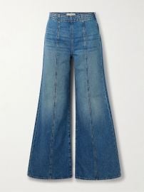 Ulla Johnson The Bianca paneled high rise wide leg jeans at Net a Porter