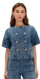 Ulla Johnson The Serge Short Sleeve Jacket Danube S at Shopbop