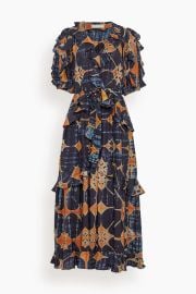 Ulla Johnson Tida Short Sleeve Midi Dress in Orion at Hampden Clothing