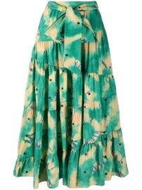 Ulla Johnson Umbra tie-dye Print Silk Skirt - Farfetch at Farfetch