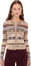Ulla Johnson Womenx27s Liza Cardigan Valerian Tan Print S at Womens Clothing store at Amazon