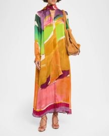Ulla Johnson X Helen Frankenthaler Critique Silk Scarf Dress at Neiman Marcus