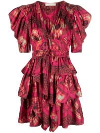 Ulla Johnson Zita graphic-print Ruffled Minidress - at Farfetch