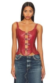 Understated Leather Finish Line Corset Top at Revolve