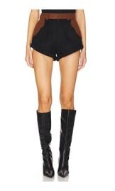 Understated Leather Love Story Shorts In Brown Black at Revolve