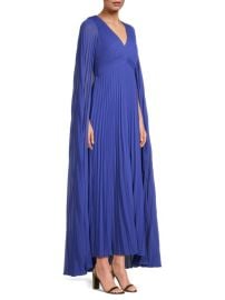 Ungaro Joelle Pliss Cape Maxi Dress in Lapis Blue at Saks Off 5th
