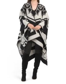 Ungaro Wool Jaymie Jacquard Wool Cape Coat at TJ Maxx