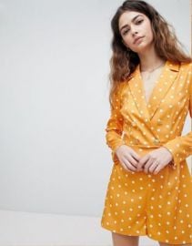 Unique 21 Tuxedo Romper In Polka Dot at asos com at Asos