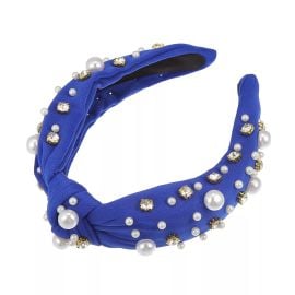 Unique Bargains Womenx27s Knotted Simulated Pearl Rhinestones Headband 118quot Wide 1Pc Orange Target at Target