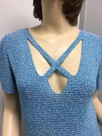 Unique St John Sport TOP Sweater blue white print NWOT size P 2 4 eBay at eBay