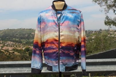 Unique Sunset Print Bomber Jacket Large vintage 90s - at Etsy