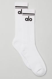 Unisex Throwback Sock - WhiteBlack Alo Yoga at Alo Yoga