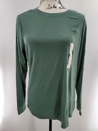 Universal Thread Womens XXL Long Sleeve T-Shirt Green Striped at eBay