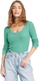 Universal Thread Womenx27s Ribbed Long Sleeve Scoop Neck T-Shirt - at Womens Clothing store at Amazon