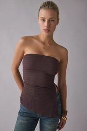 Uo Afterparty Asymmetric Side Slit Flyaway Tube Top at Urban Outfitters