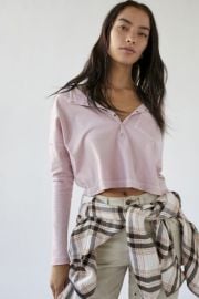 Uo Dolman Sleeve Henley Top at Urban Outfitters