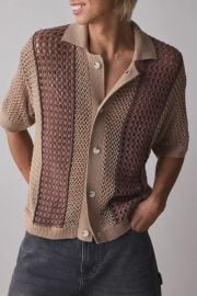 Uo Norwich Paneled Short Sleeve Polo Sweater at Urban Outfitters