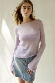 Uo Santiago Semi Sheer Asymmetrical Sweater at Urban Outfitters