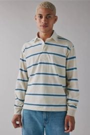 Uo Striped Long Sleeve Rugby Tee at Urban Outfitters