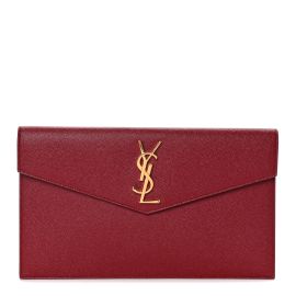 Uptown Leather Clutch by Saint Laurent at Fashionphile