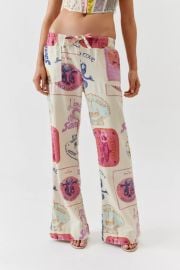 Urban Outfitters Amelie Printed Linen Pant at Urban Outfitters