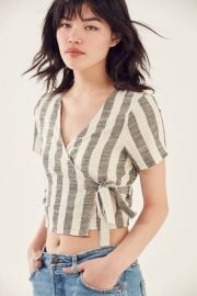 Urban Outfitters Ecote Striped Wrap Tie Tee at Urban Outfitters