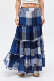 Urban Outfitters Remnants Tiered Gingham Maxi Skirt at Urban Outfitters