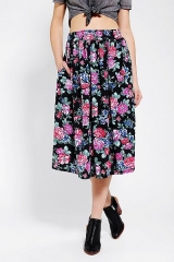 Urban Renewal Floral Jersey Knit Skirt at Urban Outfitters