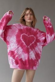 Urban Renewal Recycled Heart Tie Dye Crew Neck Sweatshirt2 at Urban Outfitters