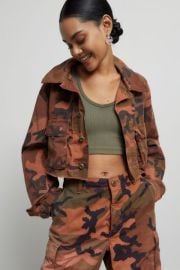 Urban Renewal Remade Overdyed Camo Raw Cropped Jacket at Urban Outfitters