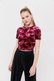 Urban Renewal Remnants Butterfly Velvet Baby Tee at Urban Outfitters