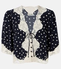 Ursula polka-dot crêpe de chine top at Mytheresa