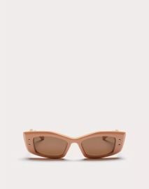 V -rectangular Acetate for Woman in Mid Beigedark Brown Valentino US at Valentino