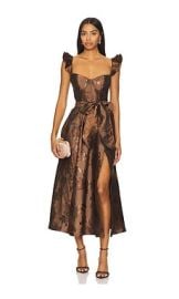 V Chapman Vera Dress In Cocoa Baroque Floral at Revolve