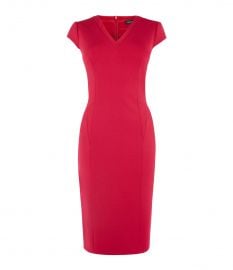 V-NECK PENCIL DRESS at Karen Millen