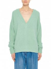 V-Neck Airy Alpaca Blend Sweater by Tibi at Tibi