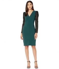 V-Neck Balloon Sleeve Cocktail Dress at Zappos