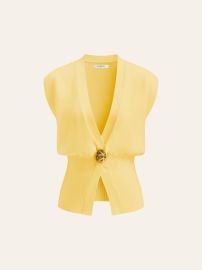 V-Neck Buttoned Detail Sweater Vest COMMENSE at Commense