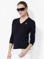 V Neck Cotton Sweater at Ralph Lauren