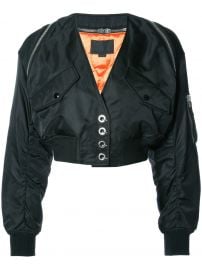 V-Neck Cropped Bomber Jacket by Alexander Wang at Farfetch