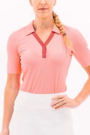 V-Neck Henley Short Sleeve Polo Foray Golf at Foray Golf