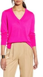 V-Neck Merino Wool Blend Sweater at Nordstrom