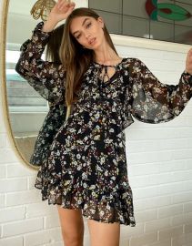 V-Neck Mini Dress in multi by Topshop at Asos